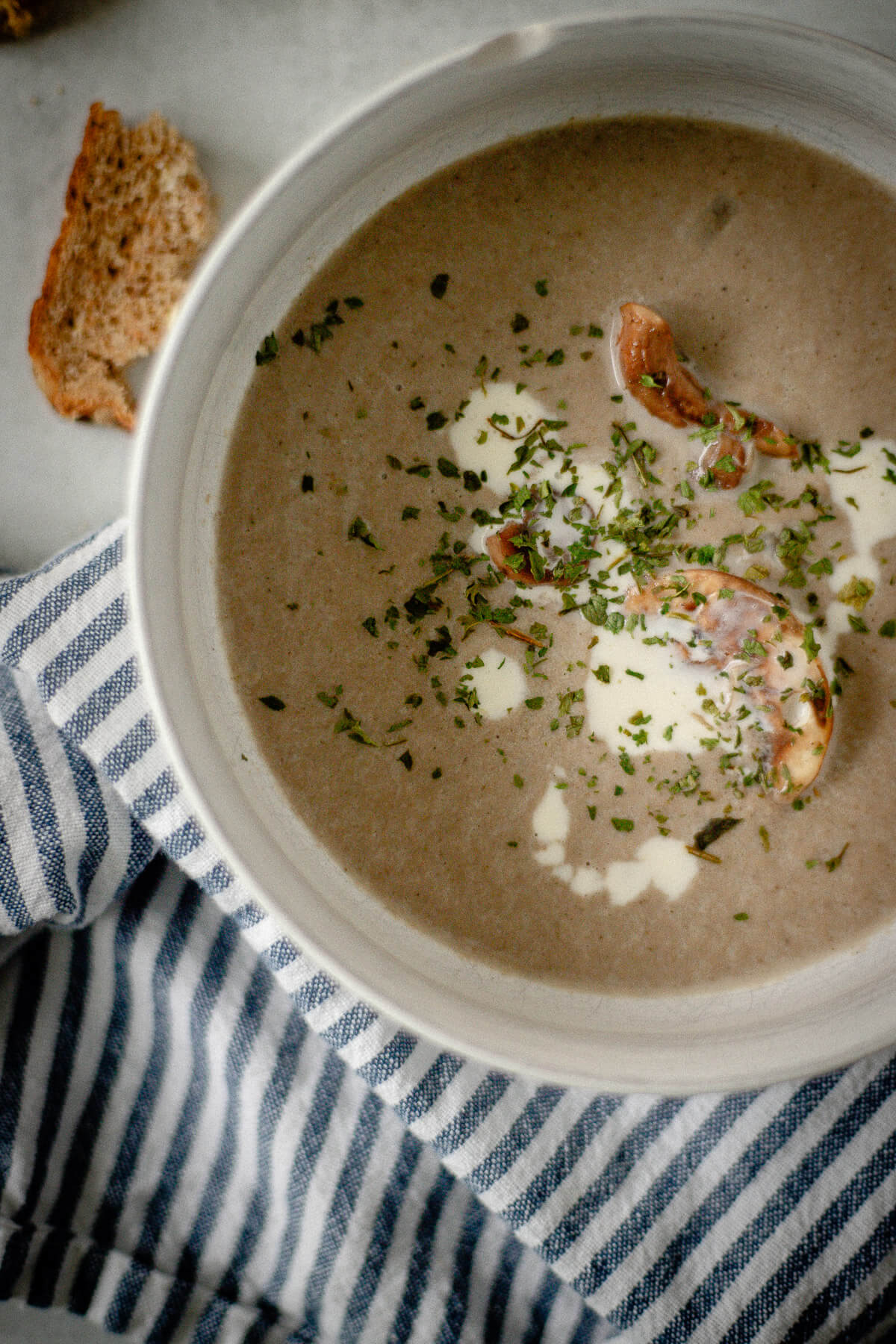 Mushroom soup in a bowl! Easy and healthy and so delicious