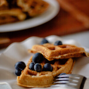 Gluten Free Protein Waffles gluten free protein waffles with blueberries