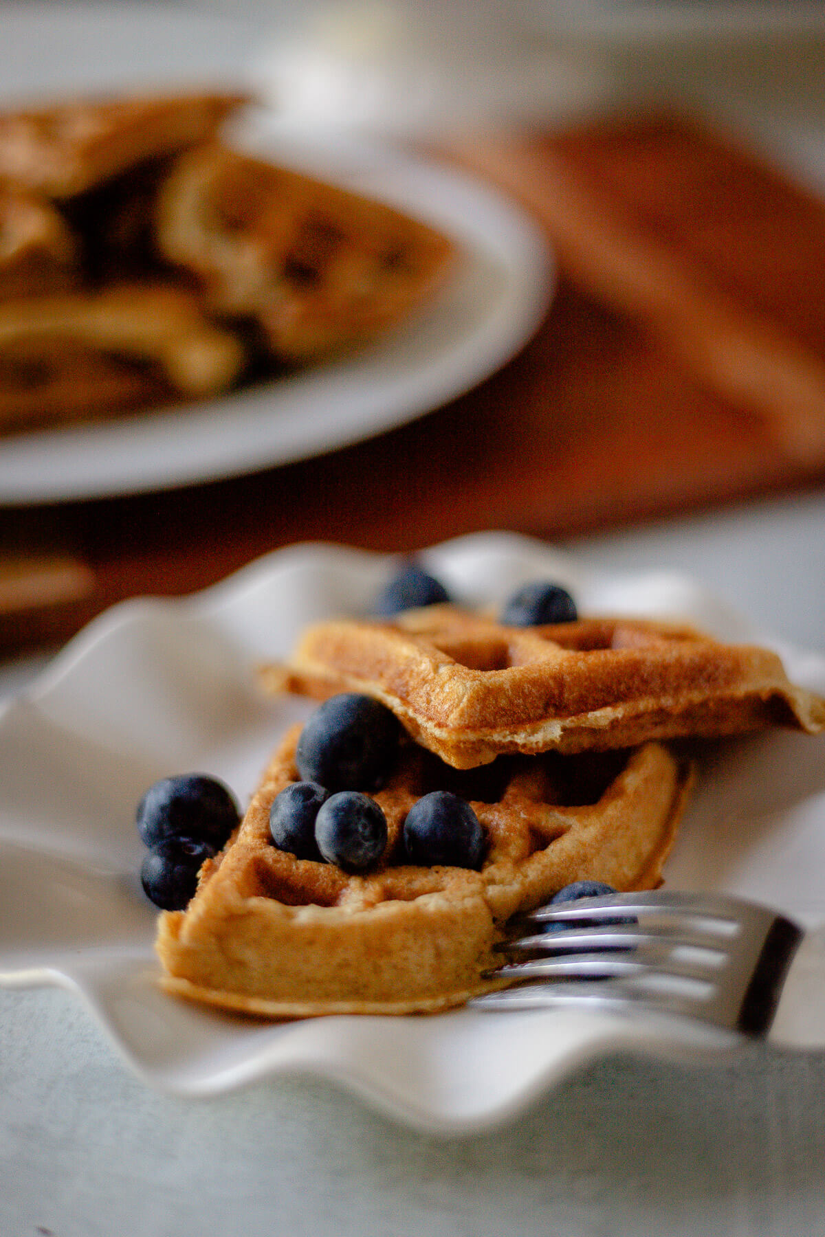 Gluten Free Protein Waffles gluten free protein waffles with blueberries
