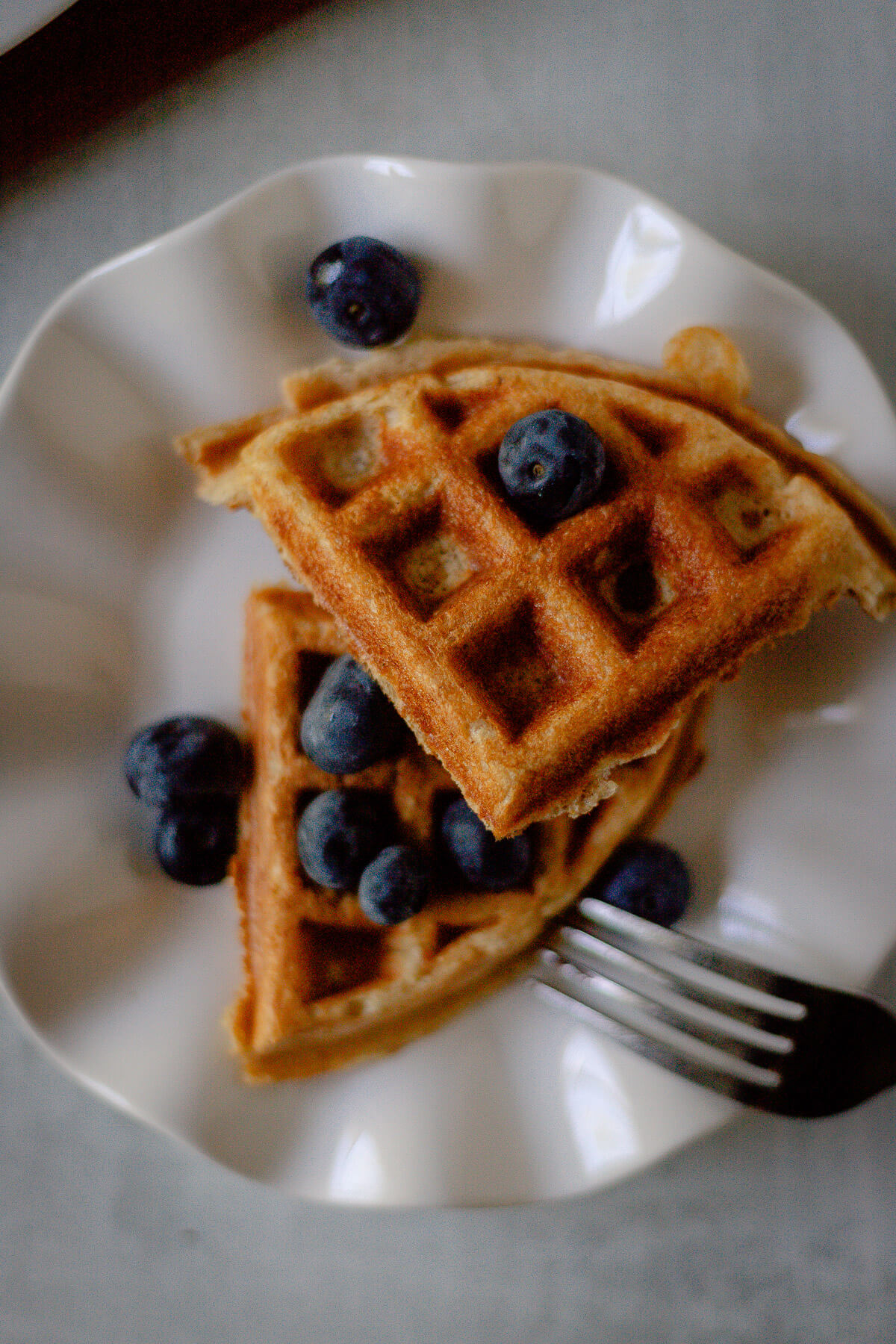 Gluten Free Protein Waffles gluten free protein waffles with blueberries on top