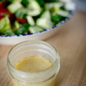jelly jar dressing: dijon mustard vinaigrette