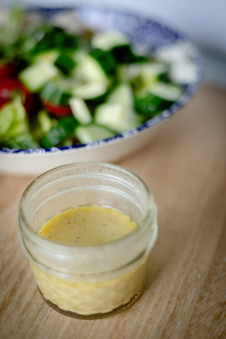 jelly jar dressing: dijon mustard vinaigrette