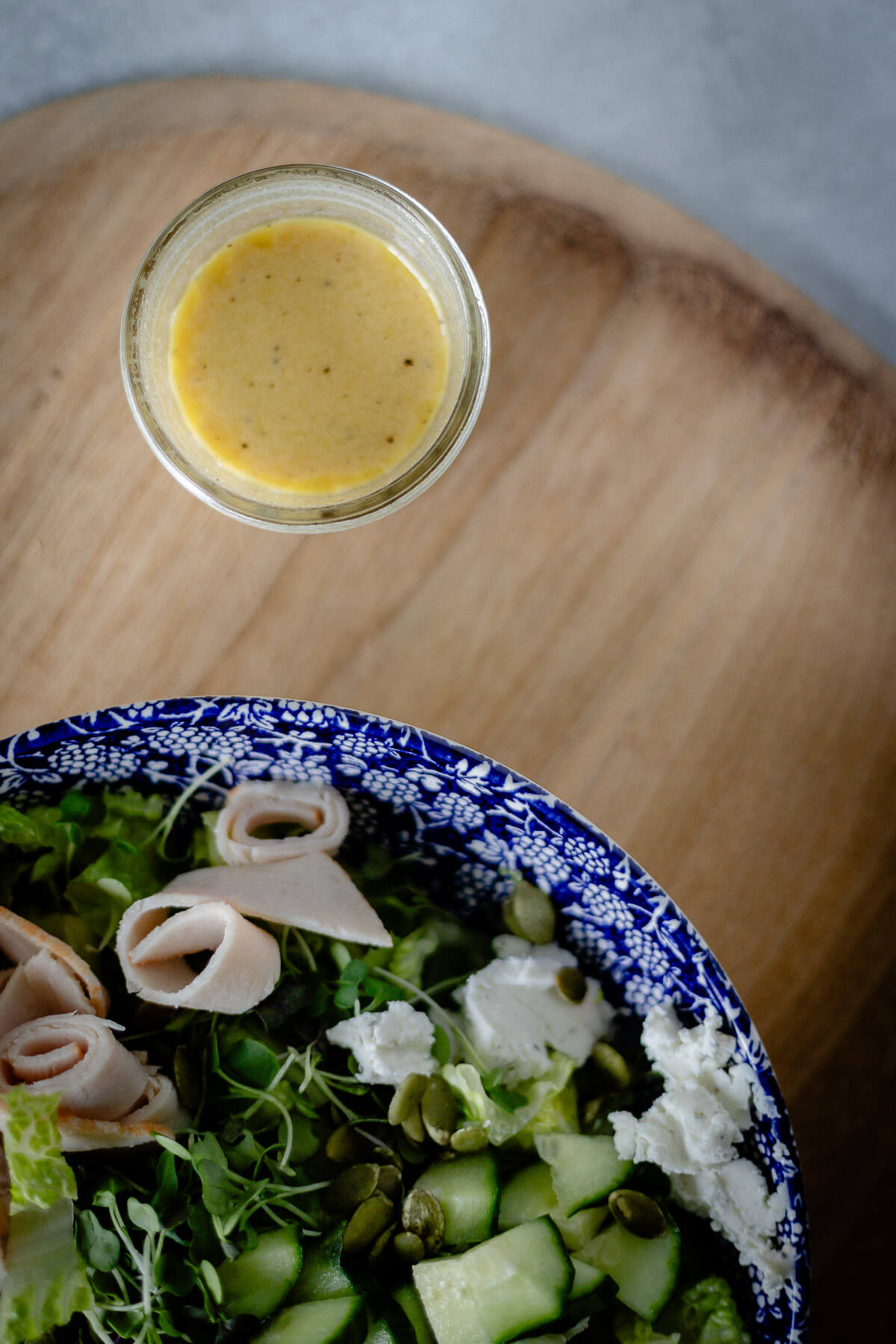 jelly jar dressing: dijon mustard vinaigrette