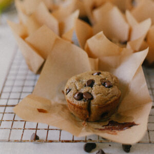 Blender Banana Chocolate Chip Muffins Banana Chocolate Chip Muffins on a cooling rack