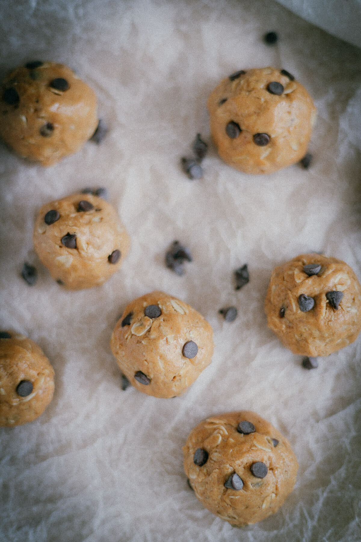 close up view of Chocolate Peanut Butter Protein Balls