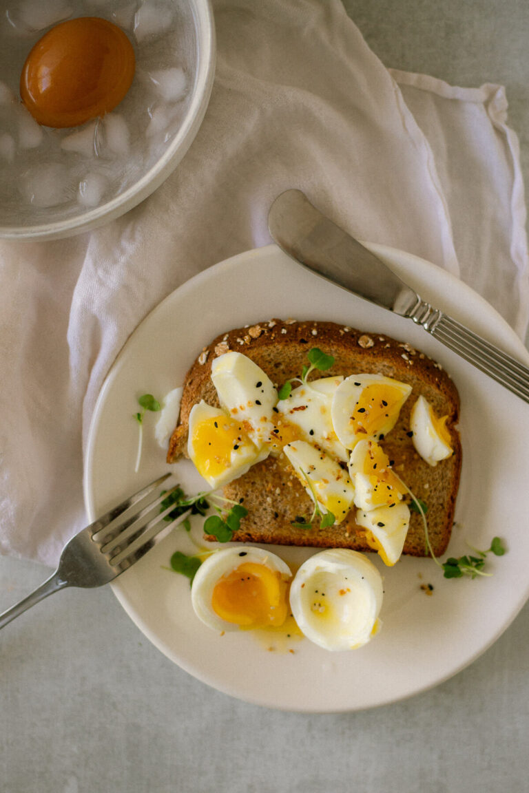 perfect jammy eggs on toast