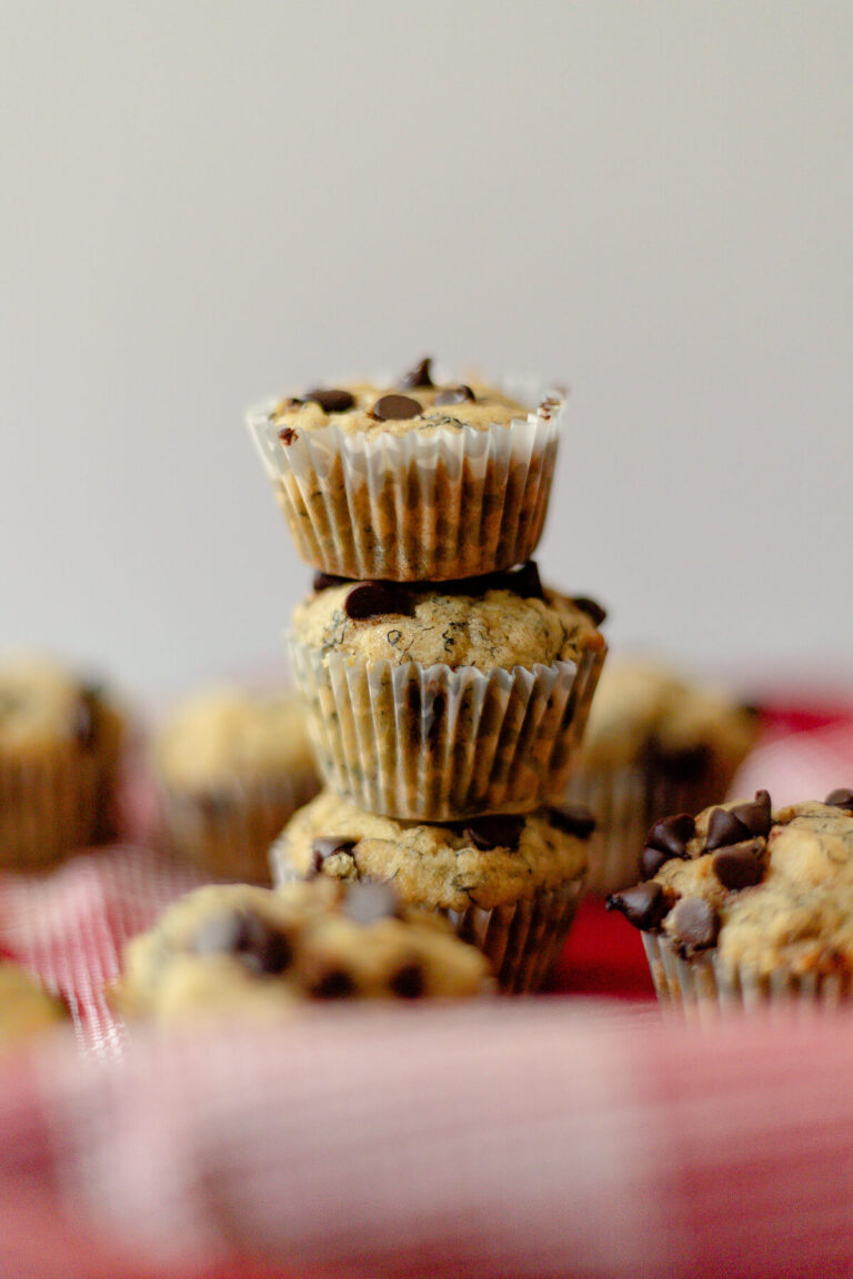 delicious gluten free banana bread mini muffins with chocolate chips