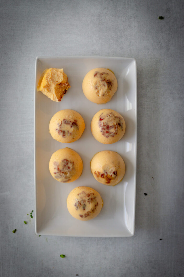 sous vide egg bites, cheddar and bacon, made in the instant pot