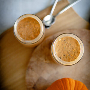 pumpkin chia overnight oats in containers