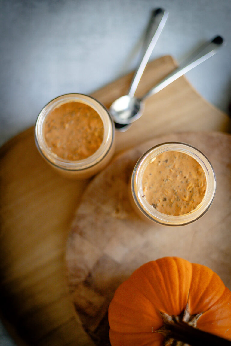 pumpkin chia overnight oats in containers